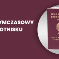 Paszport tymczasowy od ręki na lotnisku w Gdańsku. Dokument podróży z godłem Polski.