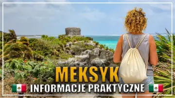Kobieta z plecakiem podziwia ruiny Majów nad turkusowym morzem. To idealne miejsce na wycieczkę do Meksyku, gdzie znajdziesz praktyczne informacje.
